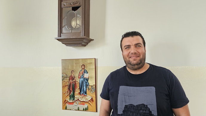 Wasim Salimi på Bibelselskapets kontor i Homs