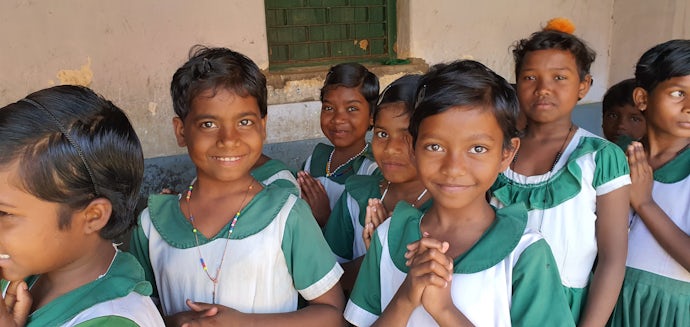 Barn ved santalkirkens skole Don Bosco i Dumka, Jharkand