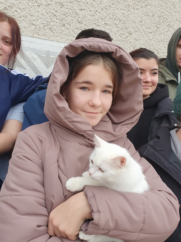 Diana og katten Simba.