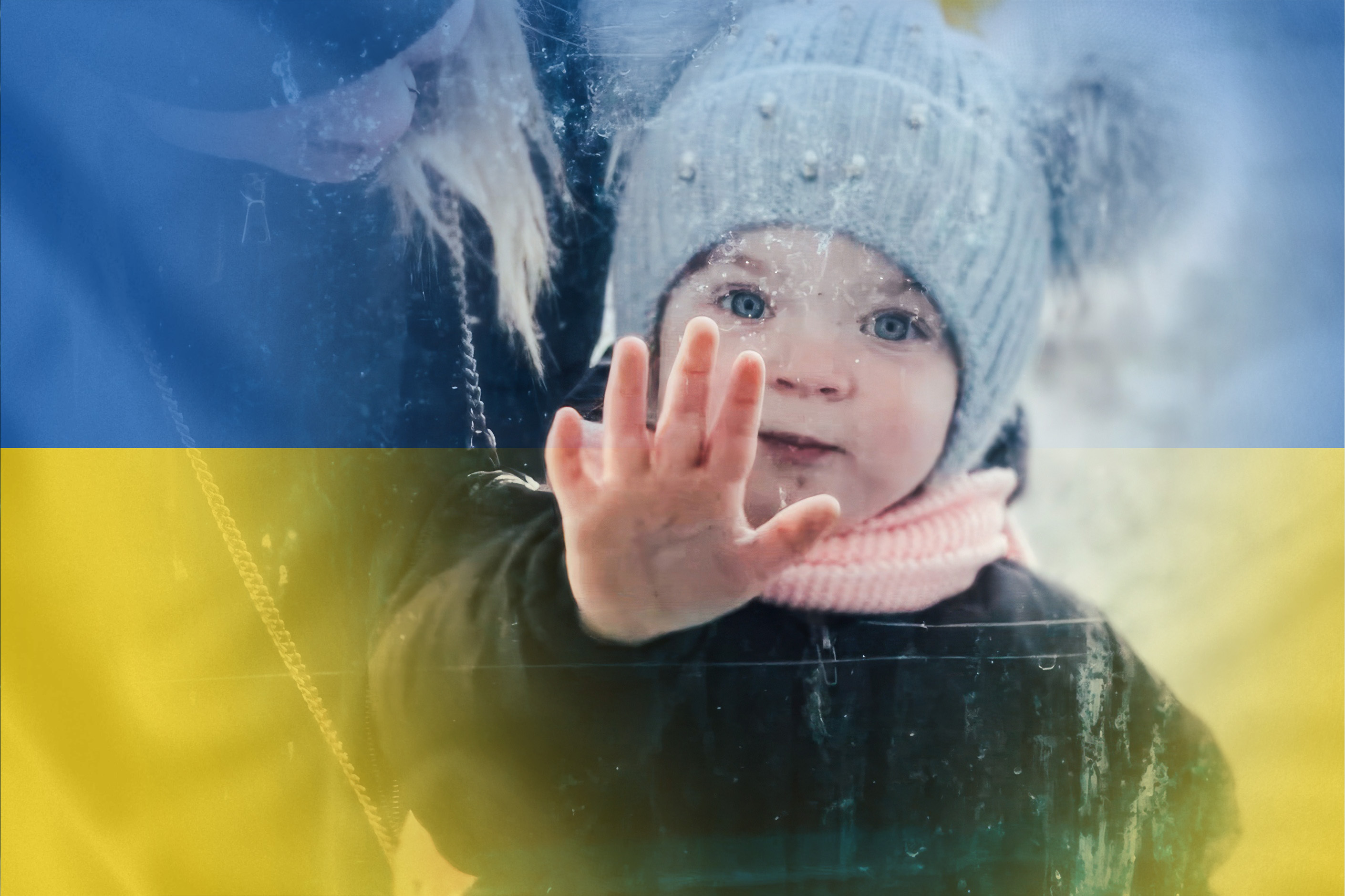 Ukrainaflagg jente