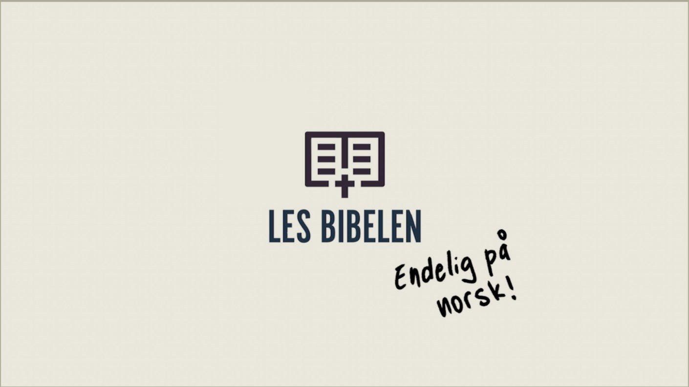 Plakat som leser: Les Bibelen, endelig på norsk
