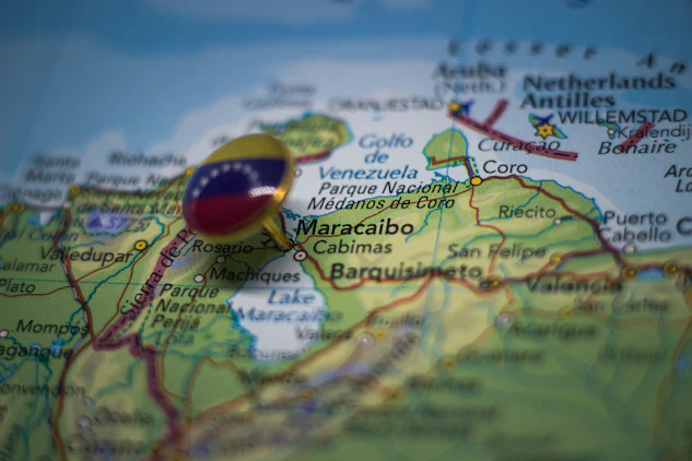 Kart over Zulia, den vestligste regionen i Venezuela, med Maracaibo markert.