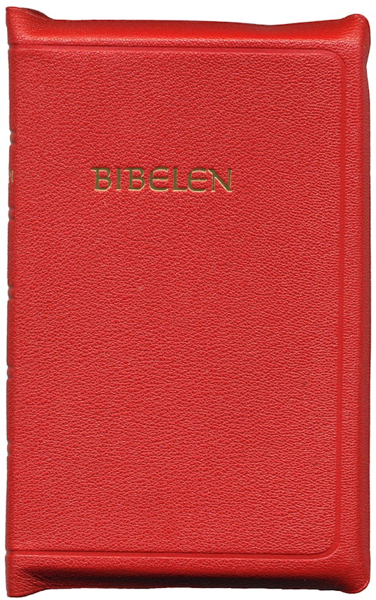 Bibelen 1930 rødt skinn, liten utgave