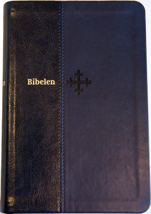 Bibel 2011, mellomstor, mørk blått kunstskinn