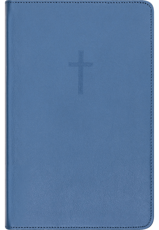 Bibel 2024, medium klassisk blått kalveskinn BM
