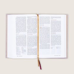 Bibel 2024, stor klassisk lys rød tekstil, innbundet BM